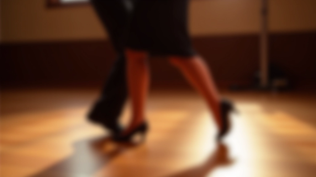 Close-up of feet demonstrating bachata dance steps on a dance floor with proper posture and positioning