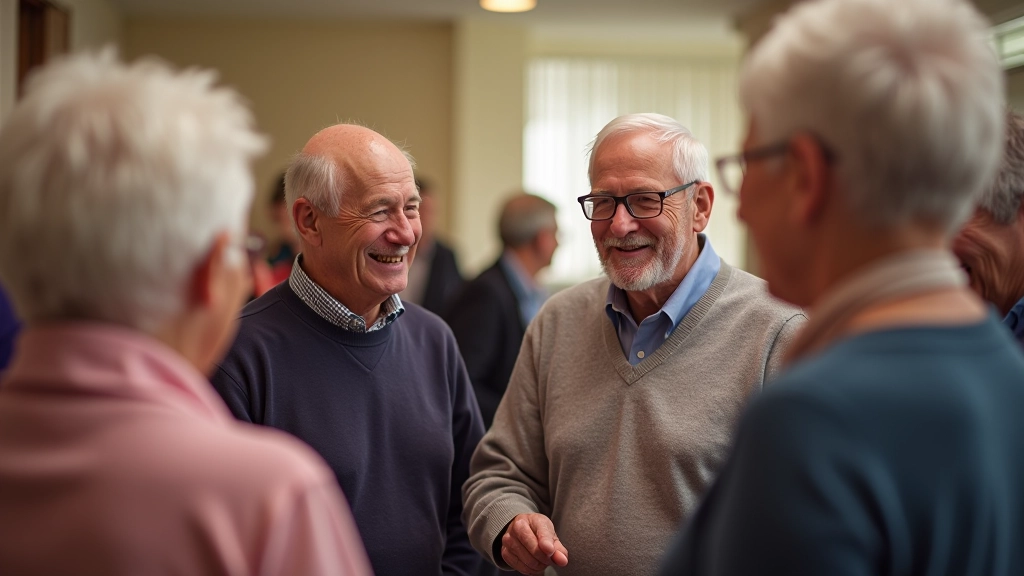 Retired adults socializing after dance class